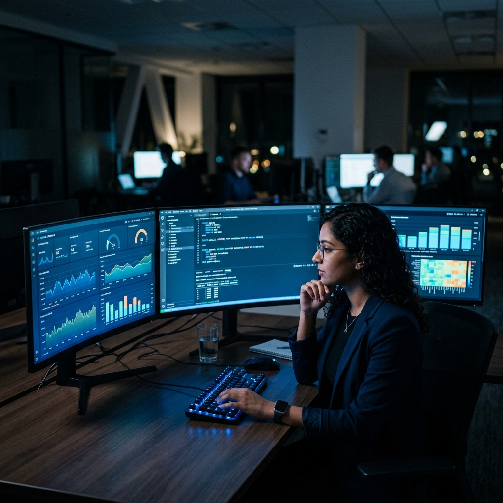 Data analyst learner working with dashboards and SQL