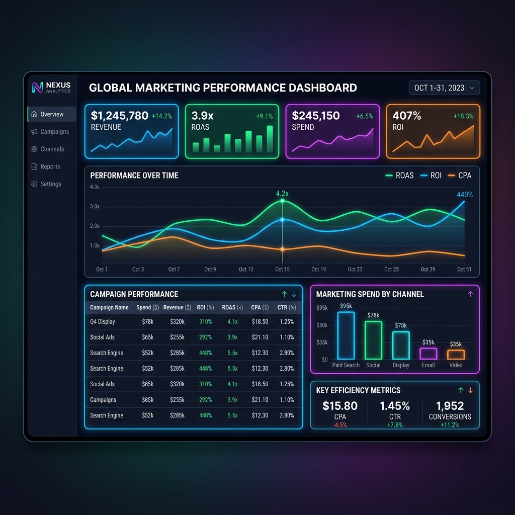 Performance marketing analytics dashboard