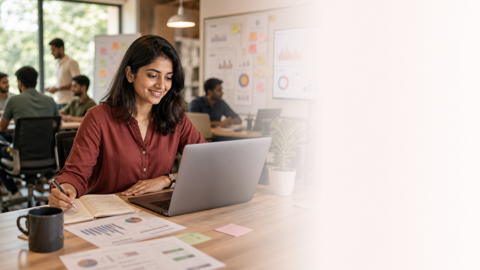 Marketing learner working on campaign analytics